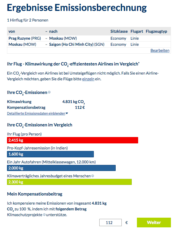 Atmosfair Emissionsberechnung | Passport Connection