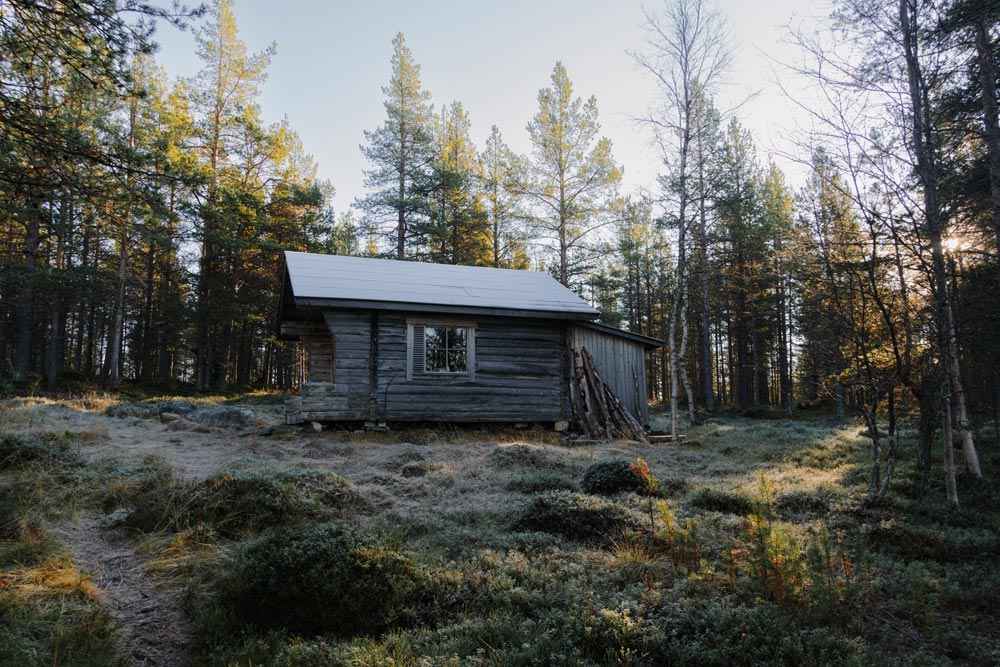 Offene Hütte in Finnland
